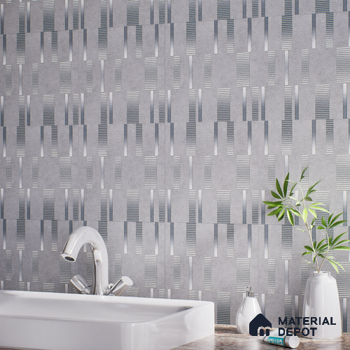 Highlighter Tiles Tile TL 07251 E Plana 8015 GLM (Silver) 1 ft x 1 ft Ceramic Matte Finish - 9 mm | 2 mm Spacer is Mandatory